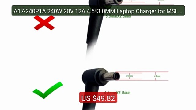 A17-240P1A 240W 20V 12A 4.5*3.0MM Laptop Charger for MSI Delta... Hot Deal 2026 | Limited Offer!