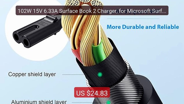 102W 15V 6.33A Surface Book 2 Charger, for Microsoft Surface L... Best Buy 2026 | Great Quality!