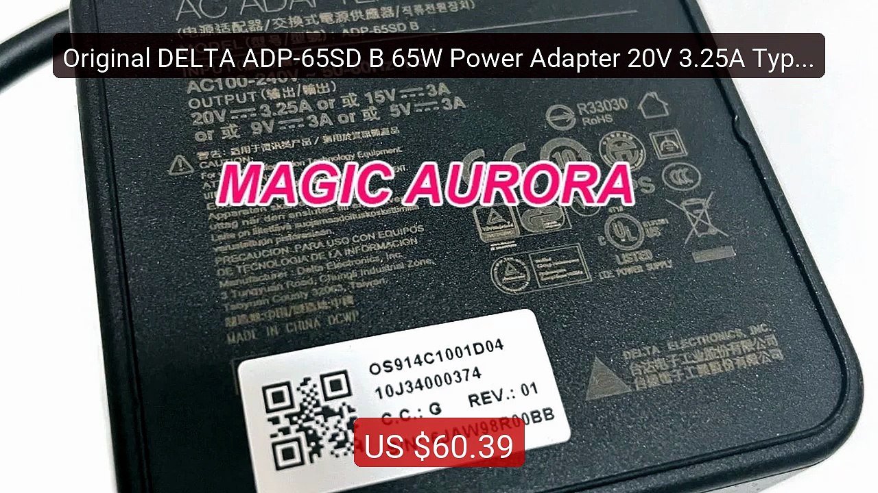 Original DELTA ADP-65SD B 65W Power Adapter 20V 3.25A Type C for M... -- Best Deal 2026 | Shop Now!