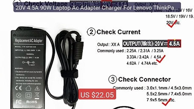 20V 4.5A 90W Laptop Ac Adapter Charger For Lenovo ThinkPad T40... Best Buy 2026 | Great Quality!