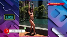 Gabriela Versiani surge em look de praia em novo álbum de viagem por Belo Horizonte