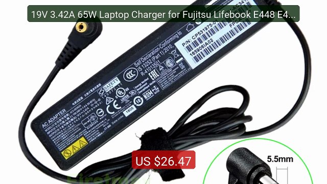 19V 3.42A 65W Laptop Charger for Fujitsu Lifebook E448 E449 E458 E... Best Deal 2026 | Shop Now!