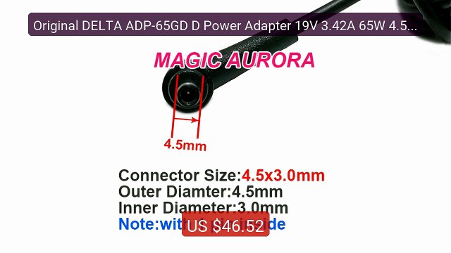 Original DELTA ADP-65GD D Power Adapter 19V 3.42A 65W 4.5x3.0mm For... Top Rated 2026 | Buy Now!