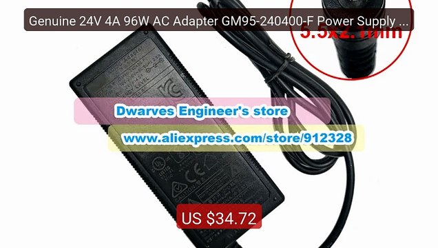 Genuine 24V 4A 96W AC Adapter GM95-240400-F Power Supply for GVE L... Best Deal 2026 | Shop Now!