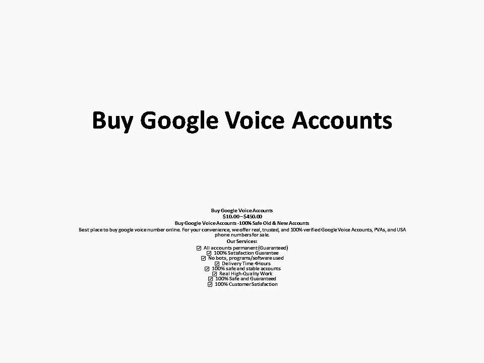 Buy Google Voice Accounts