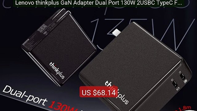 Lenovo thinkplus GaN Adapter Dual Port 130W 2USBC TypeC For Laptop... Best Deal 2026 | Shop Now!