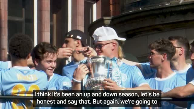 Pep and Man City celebrate cup double