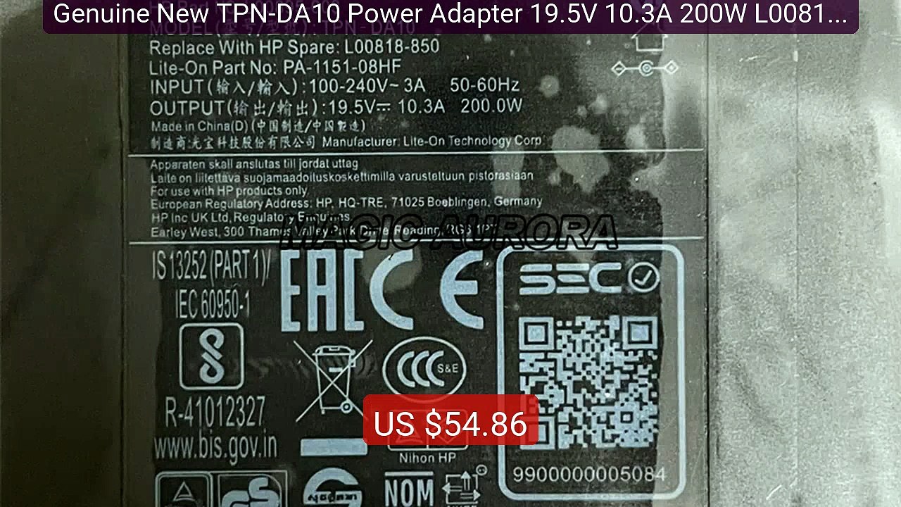Genuine New TPN-DA10 Power Adapter 19.5V 10.3A 200W L00818-850 L008... -- Top Rated 2026 | Buy Now!