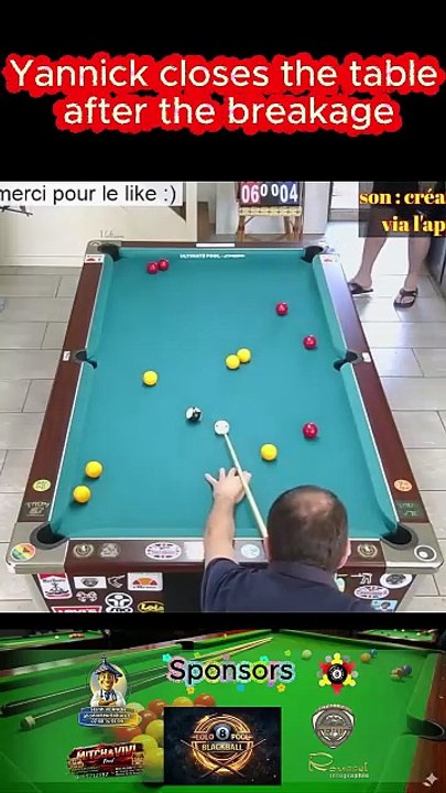 Yannick closes the table after the breakage #8ballpool #8ball #8pool #blackball #billard #pourtoi