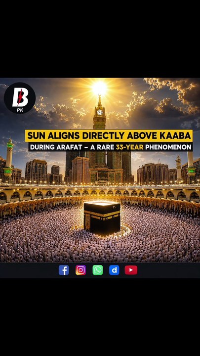 Sun align directly above KaabaDuring arafat