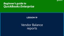19 - Vendor Balance Reports