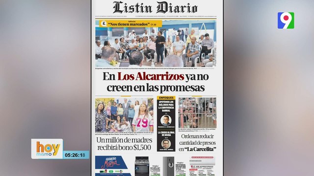 Titulares prensa dominicana martes 26 de mayo 2026 | Hoy Mismo