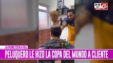 A pedido del cliente: peluquero le diseñó la Copa del Mundo en la cabeza