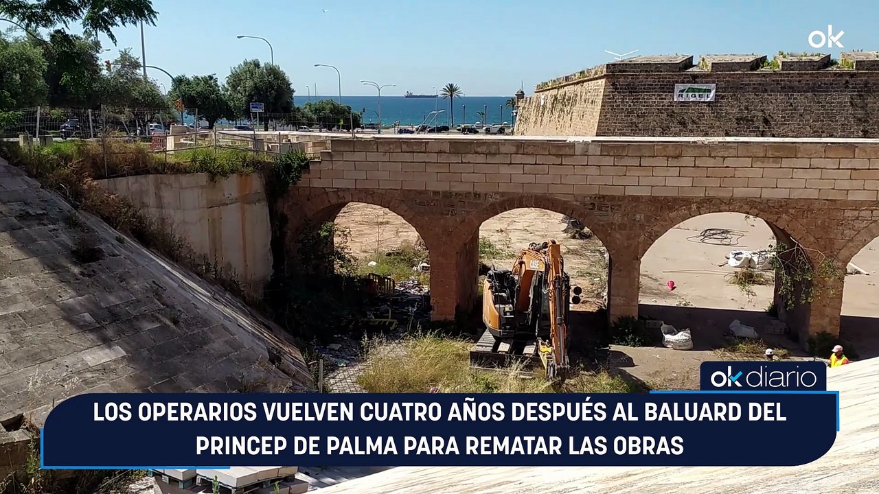 Los operarios vuelven cuatro años después al Baluard del Princep de Palma para rematar las obras