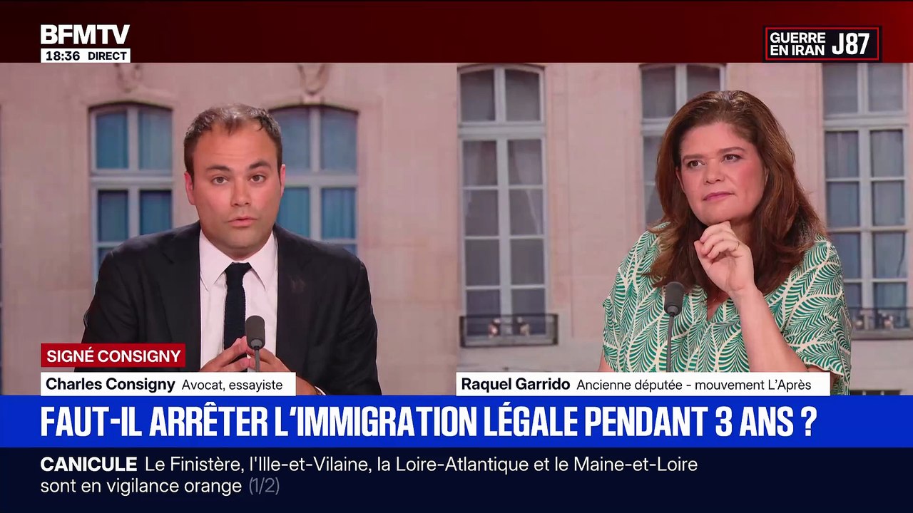 Regardez le clash entre Charles Consigny et Raquel Garrido sur le plateau de BFMTV - VIDEO