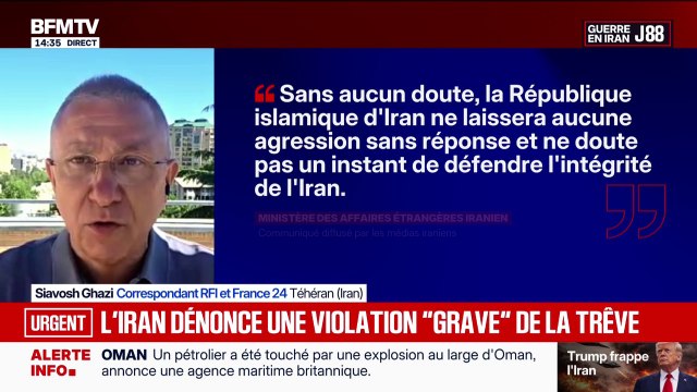 L'Iran assure qu'il ne laissera aucun acte d'agression sans réponse après la violation flagrante du cessez-le-feu par les États-Unis