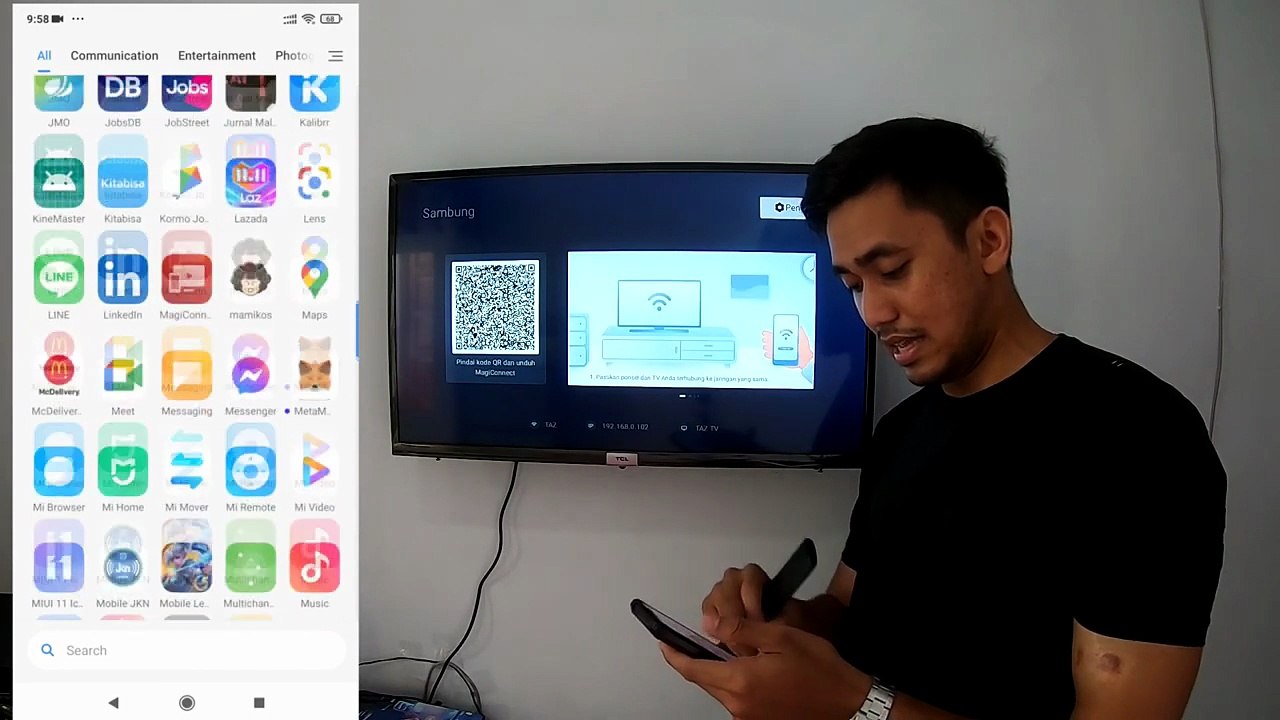 CARA MENGHUBUNGKAN LAYAR HP KE TV TANPA KABEL | HOW TO DISPLAY THE MOBILE SCREEN TO LED TV W/O CABLE