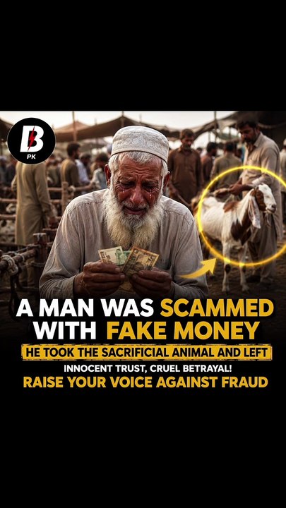 An elderly man was tragically scammed in a cattle mandi after selling his qurbani animal