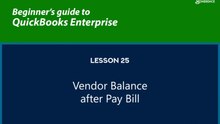 25 -  Vendor Balance report after Partial Paybill