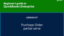 27 - Purchase Order Partial Serve