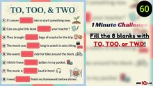 #TrickyQuestions 🎭❓️ Fill the 8 blanks with TO, TOO, or TWO! ✍️