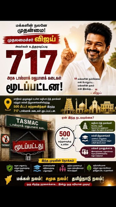 🚨 717 TASMAC கடைகள் மூட உத்தரவு? விஜய்  அண்ணா எடுத்த அதிரடி முடிவு!
