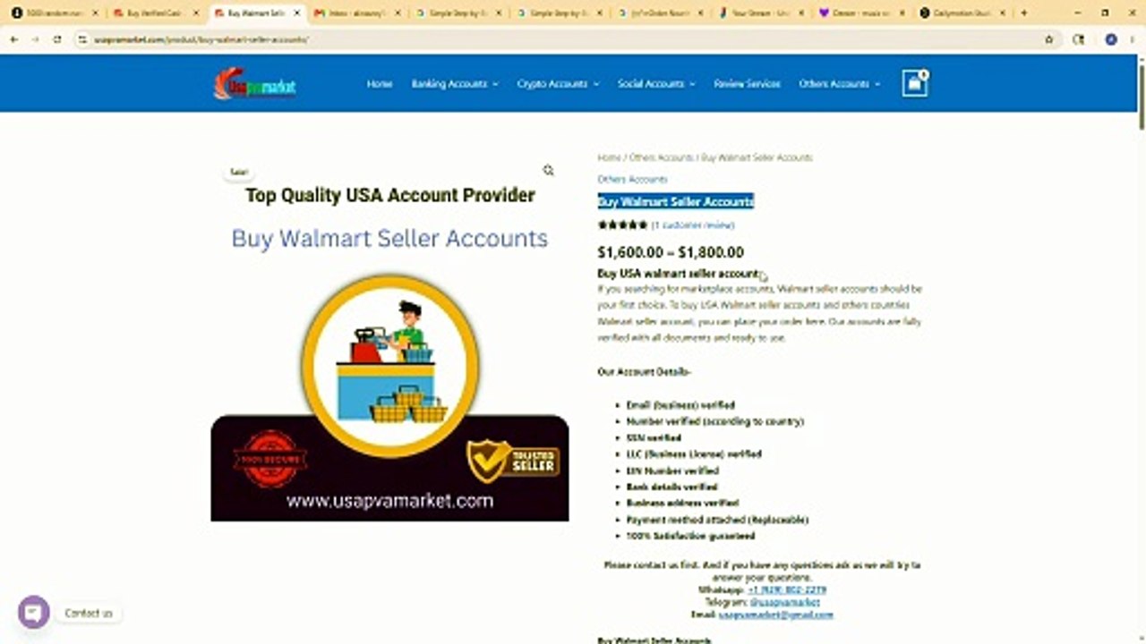 Simple Step-by-Step Buy Walmart Seller Accounts [Instant Delivery]