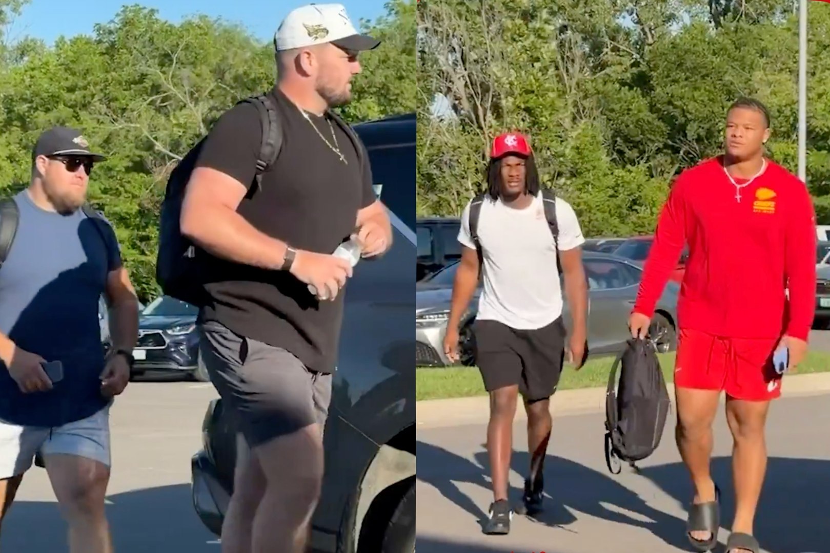 Kansas City Chiefs players arrive back to practice showing off relaxed  training camp fits