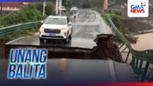 Huli-cam - Tulay, naputol sa gitna ng masamang panahon; kotse, nahulog sa ilog | Unang Balita