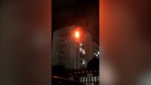 Impressionante: Imagens mostram incêndio em apartamento no Bairro Santa Cruz