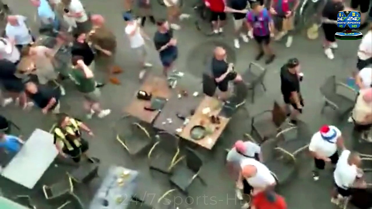 Shocking Moment: Crystal Palace fans clash with rival supporters in violent scenes as riot police step in ahead of Conference League final in Germany