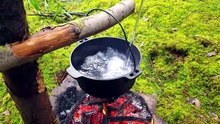 🍋 LEMON CRUNCHY CHICKEN in the Forest | Relaxing ASMR Cooking (No Talking)
