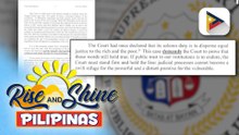 Argumento ng mga mahistrado ng Korte Suprema para ibasura ang TRO request ni Sen. dela Rosa, inilabas na | ulat ni RR Tubice