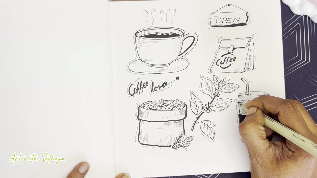 Relaxing Café Doodles 🌿 Aesthetic Sketchbook Inspiration