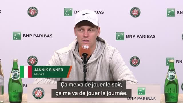 Roland-Garros - Sinner : Ça me va de jouer le soir, ça me va de jouer la journée