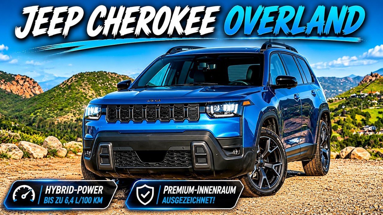 2026 Jeep Cherokee Overland Hydro Blue Pearl mit Hybrid-Power