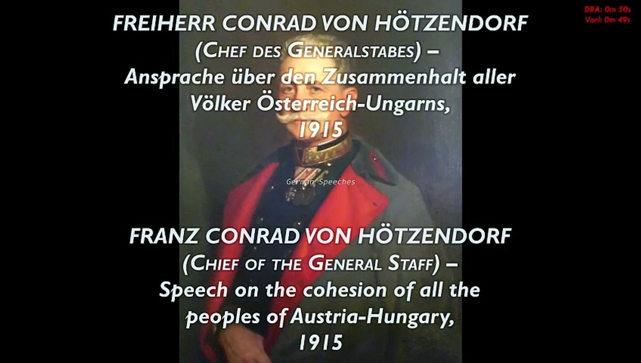 Franz Conrad von Hötzendorf – Speech on the cohesion of all the peoples of Austria-Hungary, 1915
