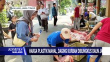 Harga Plastik Mahal, Daging Kurban Dibungkus Daun Jati
