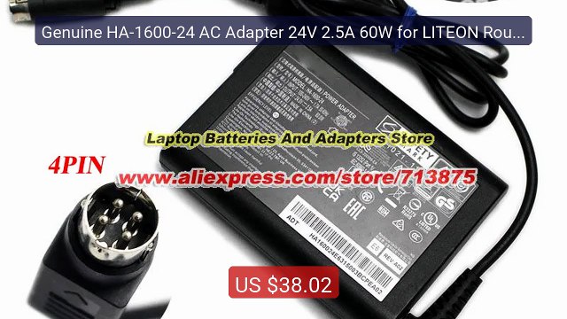 Genuine HA-1600-24 AC Adapter 24V 2.5A 60W for LITEON Round wi... Best Buy 2026 | Great Quality!