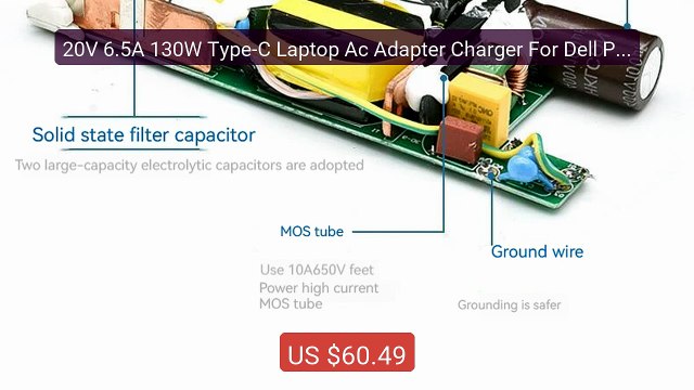 20V 6.5A 130W Type-C Laptop Ac Adapter Charger For Dell Precis... Hot Deal 2026 | Limited Offer!