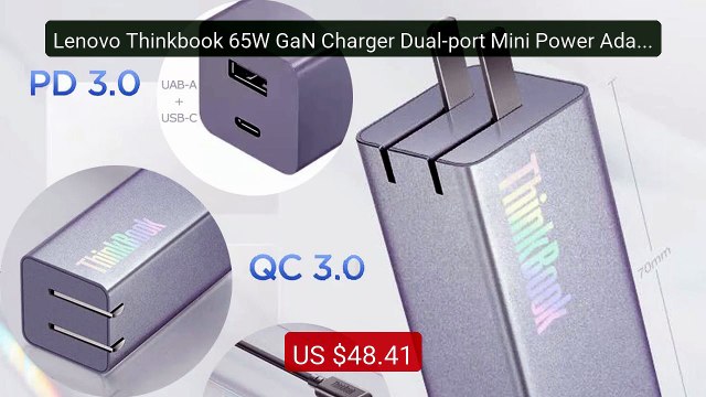 Lenovo Thinkbook 65W GaN Charger Dual-port Mini Power Adapter USBA... Best Deal 2026 | Shop Now!