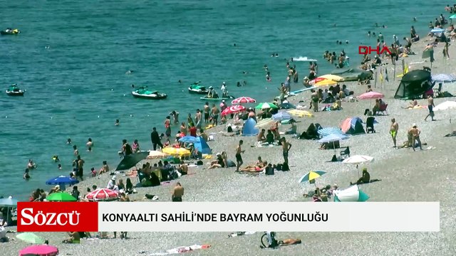 Konyaaltı Sahili’nde bayram yoğunluğu
