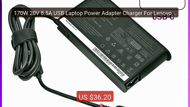 170W 20V 8.5A USB Laptop Power Adapter Charger For Lenovo Thin... Hot Deal 2026 | Limited Offer!