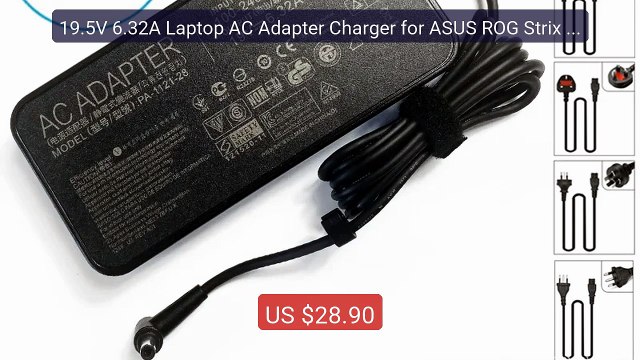 19.5V 6.32A Laptop AC Adapter Charger for ASUS ROG Strix i7-77... Best Buy 2026 | Great Quality!