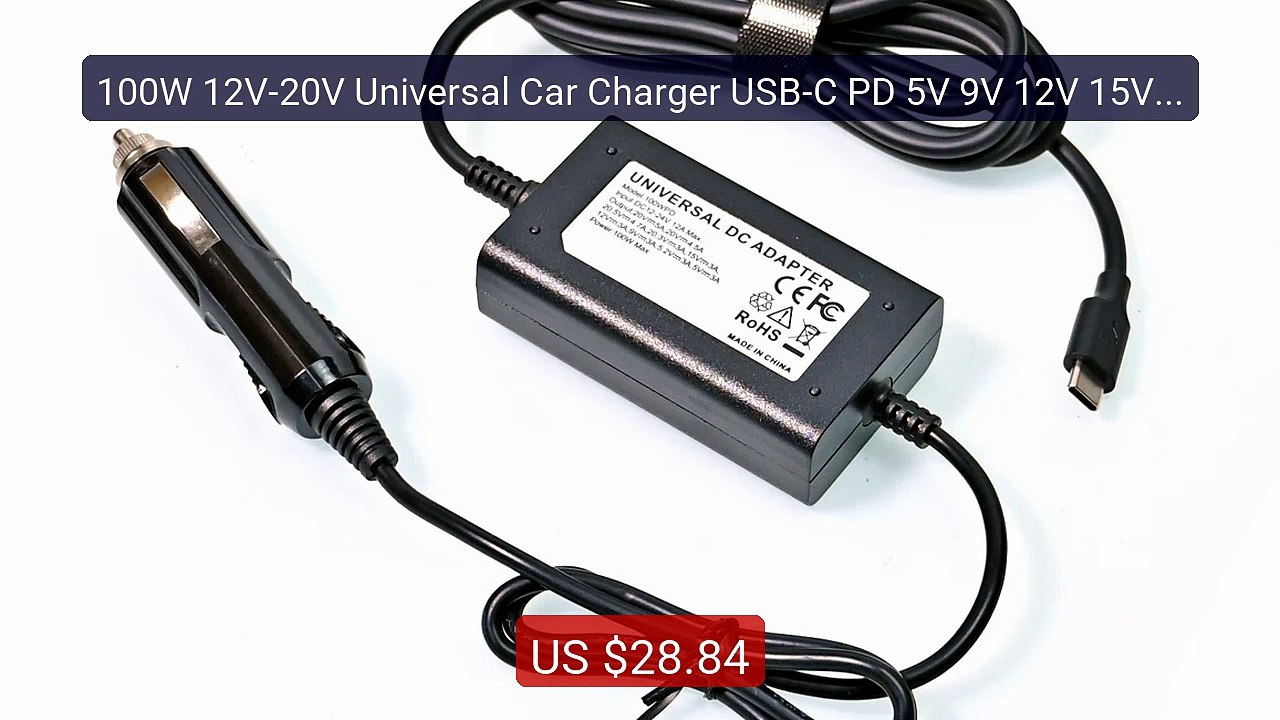 100W 12V-20V Universal Car Charger USB-C PD 5V 9V 12V 15V 3A 2... -- Best Buy 2026 | Great Quality!