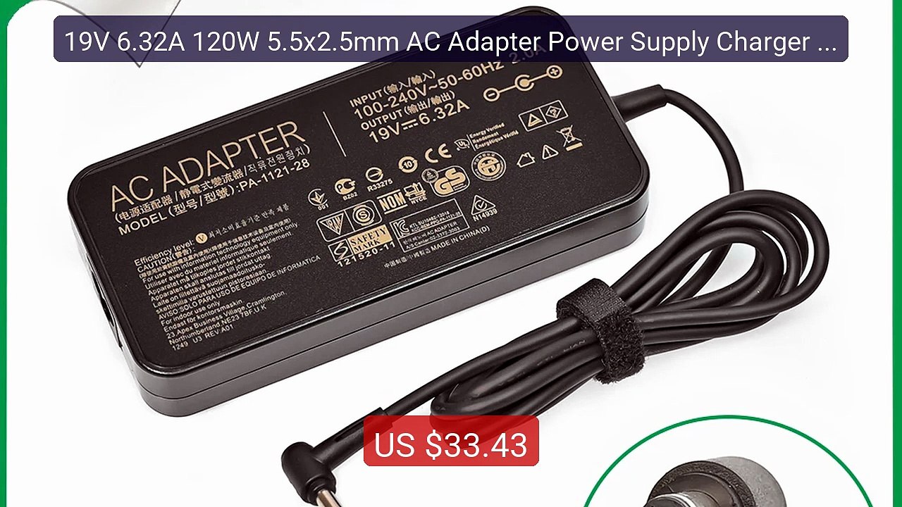 19V 6.32A 120W 5.5x2.5mm AC Adapter Power Supply Charger For ASUS R... -- Top Rated 2026 | Buy Now!