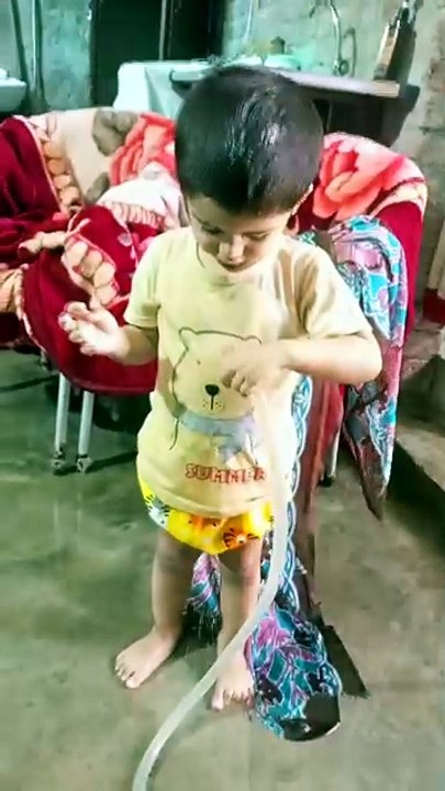 Salar ahmad playing with water tap