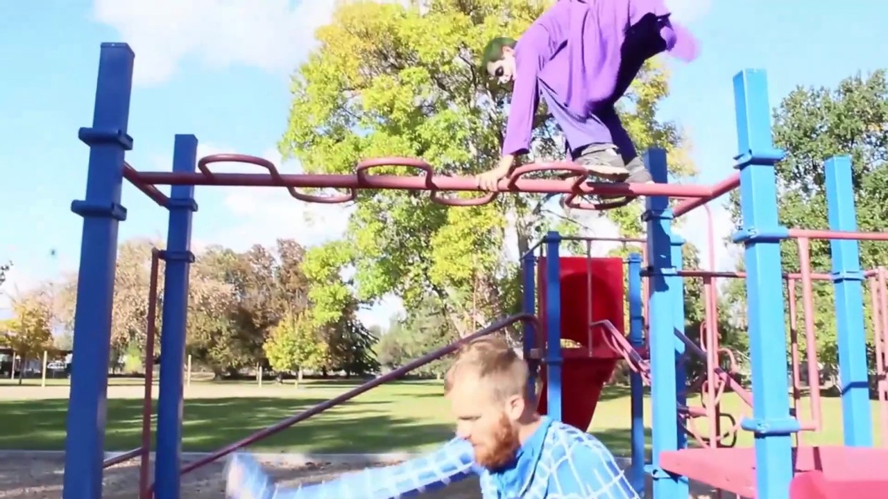 The Amazing Blue Spiderman vs Joker - Real Life Superhero Battle!