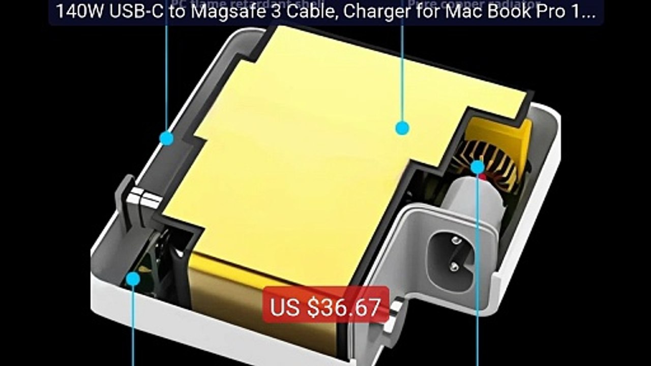 140W USB-C to Magsafe 3 Cable, Charger for Mac Book Pro 16,15,... -- Best Buy 2026 | Great Quality!
