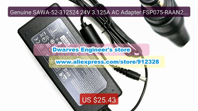 Genuine SAWA-52-312524 24V 3.125A AC Adapter FSP075-RAAN2 Charger f... Top Rated 2026 | Buy Now!